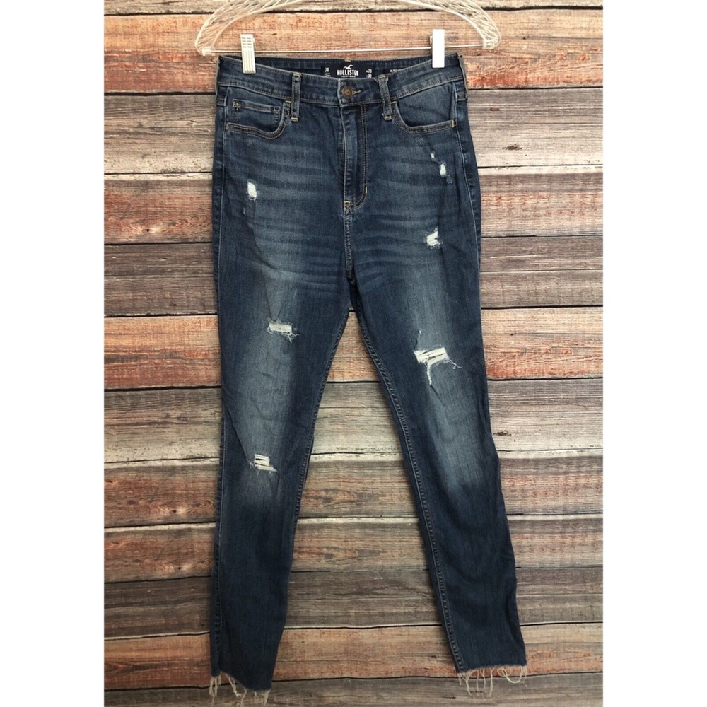 Hollister Size 28 Dark Wash Distressed Ultimate High Rise Skinny Jeans